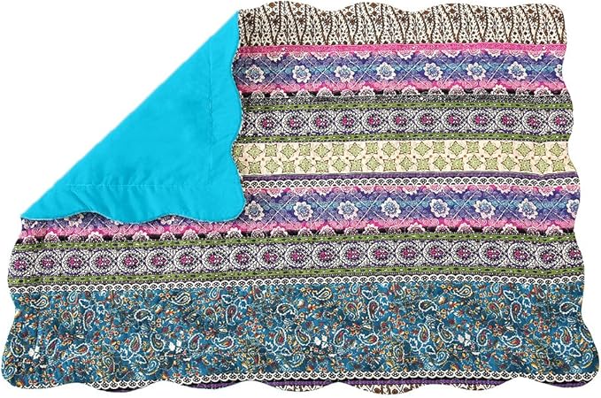 NEWLAKE Quilted Cotton Bed Pillowcases, Striped Jacquard Style, 2 Pieces, 20x27 Inch