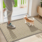 LEKEEPGO Door Mat Indoor Entrance 17"x29", Absorbent Indoor Door Mat, Non Slip Rubber Backing Inside Door Mats, Washable Floor Mat, Low-Profile Doormat for Front Door, Entryway, Entrance, Grey
