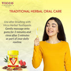 Vicco Vajradanti Herbal Tooth Powder, Classic Ayurvedic Blend with 18 Herbs & Barks, 3.53 oz (Pack of 3)