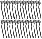 Jeffbaubl 30 Pieces Mini Wire Brush,6.7 Inch Stainless Steel Scratch Brushes,Wire Bristles Brush,Curved Handle Masonry Brushes Wire Bristle for Cleaning Welding Slag and Rust