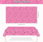 2 Pcs Halloween Tablecloth - Plastic Halloweens Spider Webs Table Cloth, Pink Disposable Rectangle Spiderweb Table Cover for Halloween Party Decorations Supplies Favors Tables Decor, 108 x 54 Inch