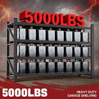 5000LBS Storage Shelves,71" W Garage Shelving Heavy Duty Metal Adjustable Garage Shelves, Shelving Units Industrial Shelving for Warehouse,71" W x 24" D x 69" H,Black