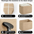 Storage Baskets for Organizing & Shelves, Woven Cotton Rope Organization Bins for Dog Toys, Clothes, Books, Nursery Organizer, 15" Lx11''Wx9.5''H, (4 Packs) Brown