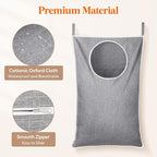 Lifewit 2 Pack Over Door Laundry Hamper, Large Collapsible Hanging Laundry Hamper, Hanging Laundry Basket Bag for Bathroom Bedroom Dirty Clothes Storage Organizer, Light Gray