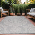 Medallion Outdoor Rug 5x7 Washable Outside Carpet for Indoor Patio Porch Waterproof Easy Cleaning Non Shedding Area Rugs Gray 5 x 7