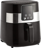 Amazon Basics 3.2 Quart 6-In-1 Air Fryer (Fry, Crisp, Roast, Bake, Reheat, Dehydrate), Non-Stick, with Timer, Auto Shut-Off, Digital Touch Screen, 180-400°F, 1400W, Black/Silver
