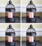 Vela Lanterns Birdcage Decor Candle Holder Lantern Decorative Table Centerpiece Halloween Decorations, Black, Small, Set of 4
