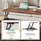 31.5" Lift Top Coffee Table with Storage, Farmhouse Coffee Tables for Living Room, Square Coffee Table with Large Hidden Storage Compartment, 2 Drawers & Removable Shelves, Black