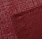 MIUCO Semi Sheer Curtains Poly Linen Textured Solid Grommet Curtains 95 Inches Long for Window Treatment 2 Panels (2 x 37 Wide x 95" Long) Burgundy