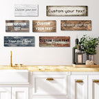 LZIMU Custom Text Signs Wall Decor Personalized Canvas Quote Family Sign Wall Art Wood Background Rustic Farmhouse Decor Framed (4"x12")