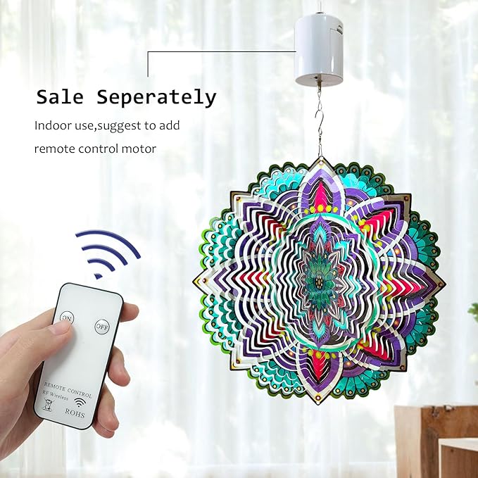Hanging Wind Spinners for Yard and Garden Mandala Purple Star,Kinetic Wind Spinners Outdoor Worth Gift Christmas Decorations,12Inch Stainless Steel Wind Spinner for Outdoor&Indoor Decor