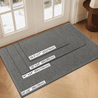 LEKEEPGO Door Mat 24"x47", Door Mat Indoor Entrance, Non Slip Rubber Backing Front Door Mat Washable Absorbent Inside Door Mat Low-Profile Doormat Entryway Mat Resist Dirt Indoor Door Mat, Grey