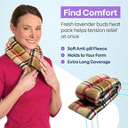SunnyBay Microwave Heating Pad, Microwavable Heated Neck and Shoulder Wrap, Soothing Weighted Moist Heat or Ice Pack with Flaxseed and Lavender, 26x5 Inches, 2.5 lbs, Made in USA, London