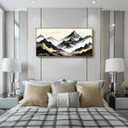 amatop Large Framed Canvas Wall Art Modern Abstract Mountain Landscape Art Print Zen Minimalist Artwork Black and White Decorative Motivational Picture for Office Living Room Bedroom Decor 48x24 Inch