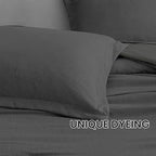 Monbix California King Comforter Set - 7 Pieces Cationic Dyeing Dark Grey Bed in a Bag Cal King Bed Sets with Comforter, Sheets, Pillowcases & Shams, Reversible Bedding Comforters Sets (108 * 92)