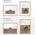 12x16 Picture Frame Natural Solid Oak Photo Frames with 8.5x11 Removable Mat Wall Hanging Large Handcrafted Frame with HD Plexiglass Wall and Tabletop Display Large Poster Frame