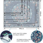 Fowocu Boho Floral Mandala Tapestry Wall Hanging Blue Bohemian Flower Medallion Tapestry Aesthetic Vintage Navy Hippie Indian Small Tapestries for Bedroom Living Room Dorm Decor 48 x 36 Inch