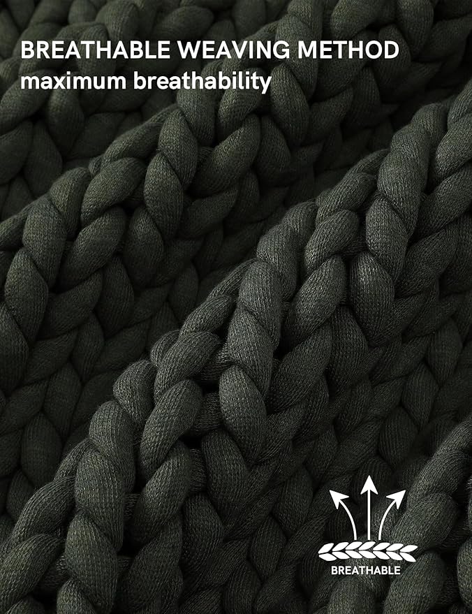 YnM Chunky Throw Blanket, Medium-Weight, Hand Knitted, Skin Friendly, Ventilated and Breathable, Machine Washable, Home Décor Piece for Couch, Sofa and Bed (Olive, 60x80 Inch)