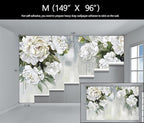 Vintage Floral Wallpaper Bedroom Hand-Painted White Peonies Flowers Wall Mural Children's Room (Not Peel and Stick)