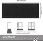 BEQHAUSE Dirt Trapper Door Mat 24" x 60", Doormat Non-Slip Entryway Rugs Washable, Dog Door Mat Stain Resistant and Absorbent Welcome Floor Mat for Front Back Door, Muddy Wet Shoes & Paws, Black