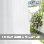 HolidayIdeas 4 Panels Linen Outdoor Curtains for Patio Waterproof White Curtains 84 Inch Length Set-Wide Curtains Weatherproof, Privacy, Textured for Pergola, Porch, Gazebo-110 Wide x 84" Long