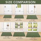 hicorfe Front Door Mat Outside Entrance,32"x40" Absorbent Muddy Dirt Resist Welcome Door Mats Outdoor Indoor,Stain and Fade Resistant,Non Slip Backing Entry Mat Doormat for Entryway(Green)