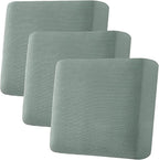 H.VERSAILTEX Super Stretch Individual Seat Cushion Covers - Sofa & Couch Cushion Slipcover Sets - Thick Jacquard Textured Twill Fabric (3 Piece XL, Sage)