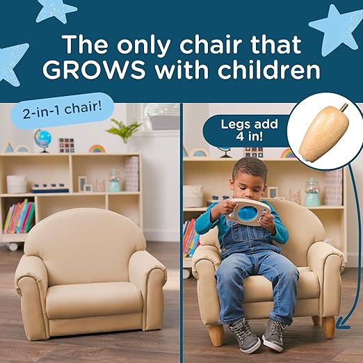 Children's Factory As We Grow Toddler Chair, Flexible Seating for Daycare or Preschool, Kids Reading Couch, Playroom Furniture, Buff