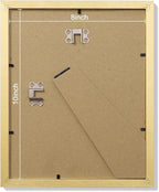 Vittanly 8x10 Picture Frames Set of 9, Shatter Resistant Plexiglass, Display 5x7 Pictures with Mat or 8x10 without Mat, Photo Frames for Wall or Tabletop, Engineered Wood, Gold