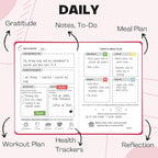 Life & Apples Wellness Journal Planner – Food Log, Fitness Tracker, Habit Tracker, Weight Loss Journal for Diet Tracking and Health Goals, Undated, Size A5 Berry