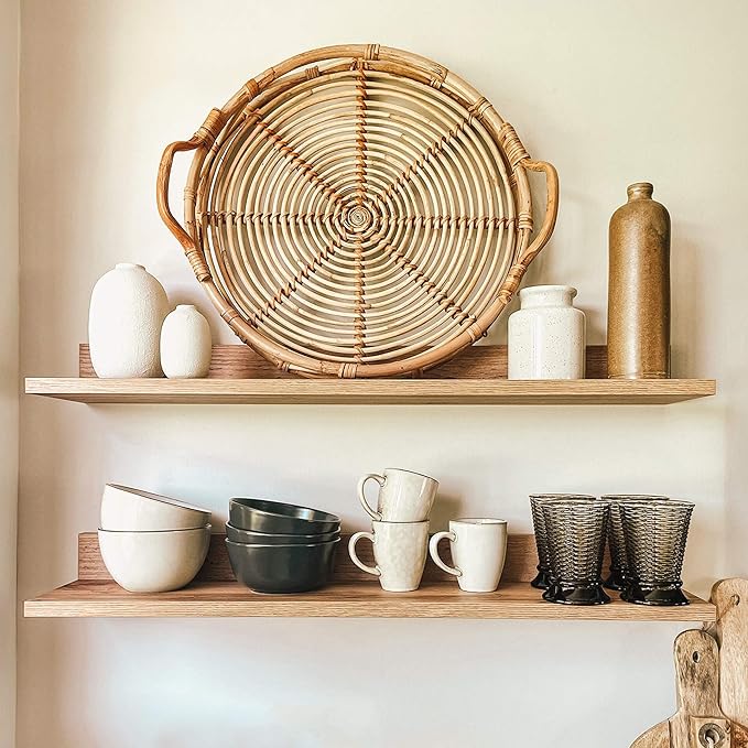 Mobili Fiver, Set of 2 Rachele Shelves, 31.49 in, Rustic Oak, Made in Italy