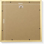 Vittanly 12x12 Picture Frames Set of 9, Shatter Resistant Plexiglass, Display 8x8 Pictures with Mat or 12x12 without Mat, Photo Frames for Wall Mount, Engineered Wood, Gold