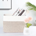 MINTWOOD Design 3-Pack Storage Baskets for Shelves, Playroom and Classroom Basket, Book Decorative Cube Bins, Woven Closet Organizers, Baby Nursery Baskets, Light Brown