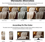 NEWCOSPLAY Faux Fur Throw Blanket Linen 3D Ribbed Plush Thick Warm Blanket for Couch Sofa Bed 850GSM (Linen Ribbed, Throw(50"x60"))
