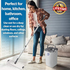 X3 Mop, Separates Dirty and Clean Water, 3-Chamber Design, Flat Mop and Bucket Set, Hands Free Home Floor Cleaning, 3 Reusable Microfiber Mop Pads Included