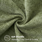 MIULEE Pack of 2 Fall Couch Throw Pillow Covers 18x18 Inch Sage Green Farmhouse Decorative Pillow Covers with Stitched Edge Soft Chenille Solid Dyed Spring Pillow Covers for Sofa Bed Living Room