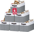 Criusia 6 Pack Clothes Bins for Organization - 16x12 Extra Large Storage Baskets for Shelves Closet Bedroom - Toy Storage Organizer Bins Boxes Cubes for Nursery - RV Apartment Essentials