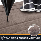 PURRUGS Dirt Trapping Door Mat 32" x 47", Non-Slip/Skid Machine Washable Entryway Rug, Dog Doormat, Super Absorbent Welcome Mat for Muddy Wet Shoes and Paws, Grayish Brown