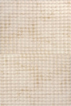 nuLOOM Jeni Solid Faux Rabbit Machine Washable Accent Rug, 2x3, Beige