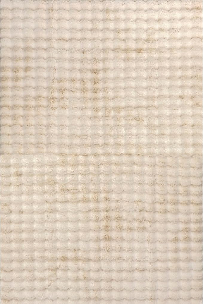 nuLOOM 3'9" x 6' Cozy Plush SuperiorWash Area Rug, Machine Washable, Non-Slip, Soft Fluffy Shag Carpet for Living Room Bedroom Kids Room Nursery Home Decor, Jeni Beige