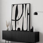 Framed Black and White Abstract Wall Art, Modern Large Canvas Paintings Artwork for Walls, Minimalist Abstract Lines Art Prints Pictures for Living Room Hallway Bedroom Office Bathroom Art Wall Decor 24x36 Inch
