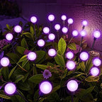 Solar Garden Lights Outdoor, Waterproof Solar Powered Lights for Yard Pathway Patio, Swaying Lawn Decor as Gardening Gifts for Women Holiday (Purple, 4 Pack)