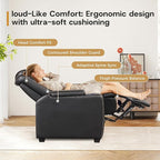 ANJ Power Recliner Home Theater Seating, Electric Recliner Chair with Adjustable Headrest,PU Leather Dual Motor Movie Reclining Chairs with Cup Holders LED Lights,USB Port,Hidden Arm Storage (Black)