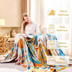 Boho Throw Blanket, Lightweight Blankets for Summer, 100% Cotton Bohemian Decorative Throw Blanket, 60"x80" Reversible Muslin Breathable Woven Farmhouse Blankets Quilt,