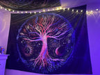 FORATER Tree of Life Tapestry Wall Hanging Colorful Life Tree Tapestries Aesthetic Sun and Moon Galaxy Wall Tapestry for Bedroom Living Room Dorm(53 x 61 Inch, Multicolor)