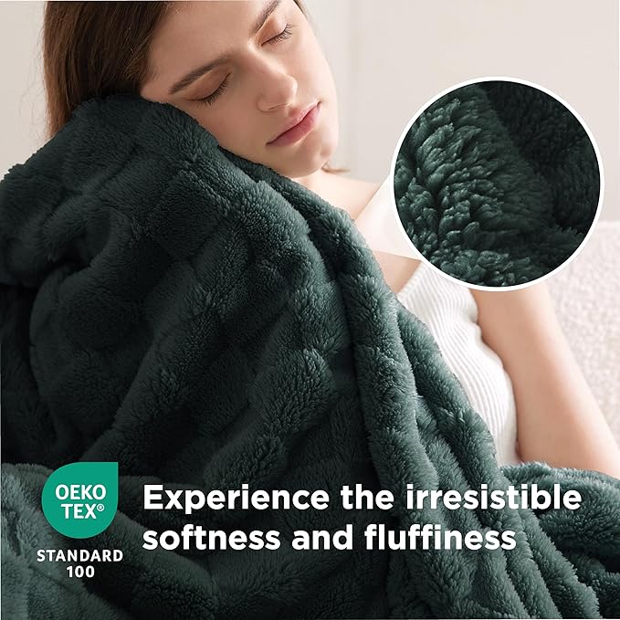 Bedsure GentleSoft King Size Blanket for Bed - Super Soft Cozy Blankets for Women Men Girls, Large Fuzzy Fleece Throw for Bedroom Decor, Mallard Green,108x90 Inches