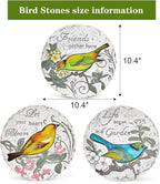 Sungmor 3PC Pretty Garden Stepping Stones, 9.5" Large Concrete Decorative Stones with Beautiful Pattern, Unique Outdoor Lawn Accents, Yard Walkway Flower Bed Wall Shelf Welcome Friends Decorations