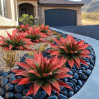 Artificial Agave Plants,Large UV Resistant Fake Agave Planters for Indoor and Outdoor Decorating Artificial Plants for Outdoors Fake Plants 2Pack, 28" Red