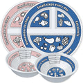 4 Pcs Portion Control Plates & Bowls Set (2 Plates + 2 Bowls, 9 Inch) - Self-Measuring for Weight Loss, Gastric Bypass, LapBand, Diabetes & Healthy Diets, Pink & Blue, for Adults & Children