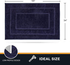 PURRUGS Dirt Trapping Door Mat 34" x 59", Non-Slip/Skid Machine Washable Entryway Area Rug, Dog Doormat, Super Absorbent Welcome Mat for Muddy Wet Shoes and Paws, Navy Blue
